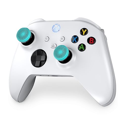 KontrolFreek Lotus for Xbox One and Xbox Series X Controller | Performance Thumbsticks | 2 Mid-Rise Concave | Teal/Clear