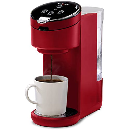 Instant Solo Single Serve Coffee Maker, From the Makers of Pot, K-Cup Pod Compatible Brewer, Includes Reusable & Bold Setting, Brew 8 to 12oz., 40oz. Water Reservoir, Red