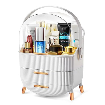 Egg Shape makeup organizer for vanity,portable cosmetics storage box,preppy skincare organizer for college dorm