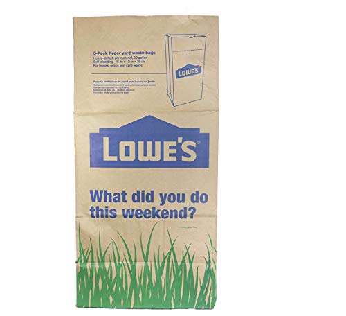 Lowes 30 Gallon Paper Heavy Duty Brown Paper Lawn and Refuse Bags for Home (5 pack)