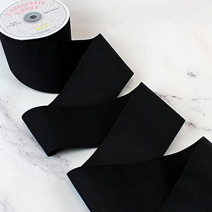 Creative Ideas 3" Solid Grosgrain Ribbon, 25 yd, Black