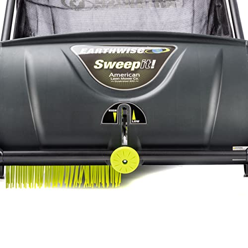 Earthwise LSW70021 21-Inch Leaf & Grass Push Lawn Sweeper, Width, Black