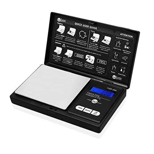 Weigh Gram Scale Digital Pocket Scale,200g x 0.01g,Digital Grams Scale, Food Scale, Jewelry Scale Black, Kitchen Scale With100g Calibration Weight