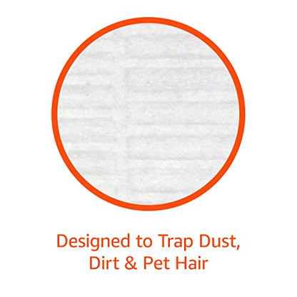 Amazon Basics Dry Floor Cleaning Cloths to Trap Dust, Dirt, Pet Hair, 64 Count (Previously Solimo), White, 10.4" x 8"