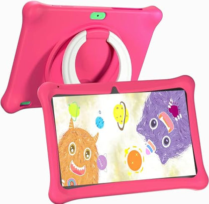 SGIN 10 Inch Kids Tablet, 2GB+64GB Kids Tablets with Case, Android 12 Tablet for Kids, WiFi, Dual Camera, Educational Games，iWawa Pre Installed, Parental Control APP (Pink)