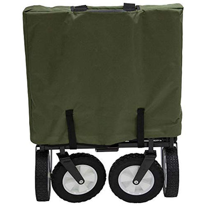 Mac Sports Folding Steel Frame Garden Utility Wagon Cart, Green (for Parts)