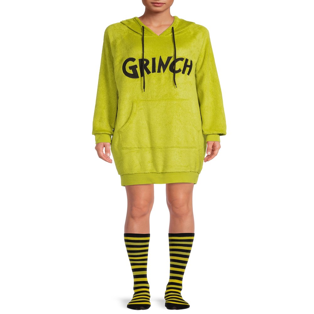 Dr. Seuss Women's Grinch Sleep Shimmer Lounger with Socks