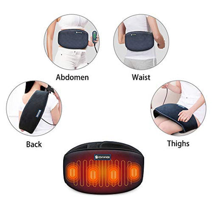 COMFIER Heating Pad for Back Pain - Heat Belly Wrap Belt with Vibration Massage, Fast Heating Pads with Auto Shut Off, for Lumbar, Abdominal, Leg Cramps Arthritic Pain Relief, Gifts for Men Dad