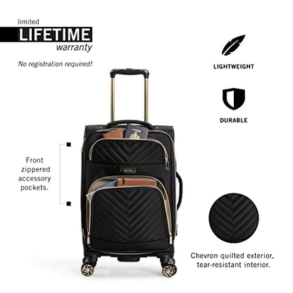 Kenneth Cole Reaction Chelsea Luggage Chevron, Black, 3-Piece Set (20"/24"/28")