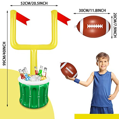 Zhanmai 3 Pieces Inflatable Football Drink Cooler, Inflatable Goal Post Drink Beverage Football Cooler for Game Day, Tailgate Accessories Sports Theme Party Favors Supplies(Soccer)