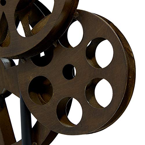 Deco 79 Metal Film Reels Sculpture, 11" x 5" x 16", Brown