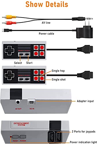 GameNext Mini Game Console Childhood Video Game Consoles Built-in 620 Games with NES Dual Controllers Handheld Game Player Console Classic System Edition Plug & Play for Kids & Adults