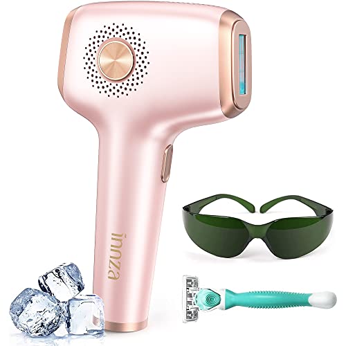 INNZA Laser Hair Removal with Ice Cooling Care Function for Women Permanent,999,999 Flashes Painless IPL Hair Remover, Hair Removal Device for Armpits Legs Arms Bikini Line (Rose Gold)