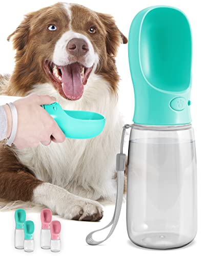 MalsiPree Dog Water Bottle, Leak Proof Portable Travel Dog Water Dispenser - Perfect Puppy Drinking Bowl On The Go for Outdoor Walking and Hiking - Pet Accessories (19oz, Blue)