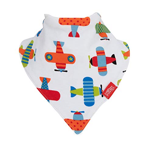 Nuby 2-pk Dribble Catcher Bandana bibs, Super Absorbent Drool Bib with Soft Comfort Neckline, Boy