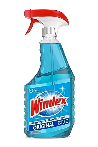 Windex Glass and Window Cleaner Spray Bottle, Bottle Made from 100% Recovered Coastal Plastic, Original Blue, 23 fl oz