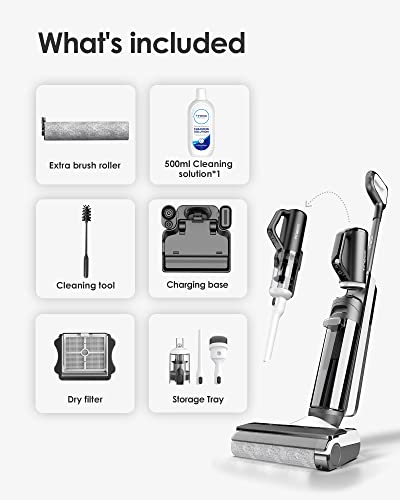 Tineco Smart Wet Dry Vacuum Cleaners, Floor Cleaner Mop 2-in-1 Cordless Vacuum for Multi-Surface, Lightweight and Handheld, Floor ONE S5 Combo