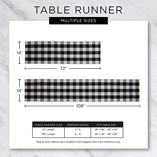 DII Tri-Color Check Collection 100% Cotton Tabletop, Table Runner, 14x108, Stone