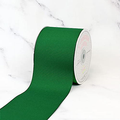 Creative Ideas, 3" Inch Solid Grosgrain Ribbon, 25 Yards, Emerald Green, 25 yd