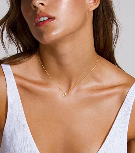 Foxgirl Gold Initial Necklaces for Women Girls, Dainty Gold Letter Necklace Tiny A-Z Pendant Choker Necklace Trendy Cute Personalized Monogram Name Necklace Gold Jewelry Necklace for Teen Girls Gift