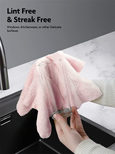 Fantasticlean Microfiber Cleaning Cloth Roll -75 Pack, Tear Away Upaper Towels, 12" x 12", Reusable Washable Rags (Pink)