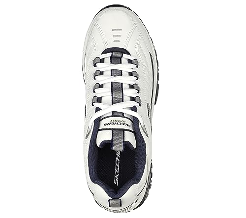 Skechers Men's Energy Afterburn Lace-Up Sneaker, White/Navy, 9