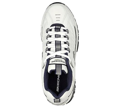 Skechers Men's Energy Afterburn Lace-Up Sneaker, White/Navy, 9