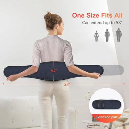 COMFIER Heating Pad for Back Pain - Heat Belly Wrap Belt with Vibration Massage, Fast Heating Pads with Auto Shut Off, for Lumbar, Abdominal, Leg Cramps Arthritic Pain Relief, Gifts for Men Dad