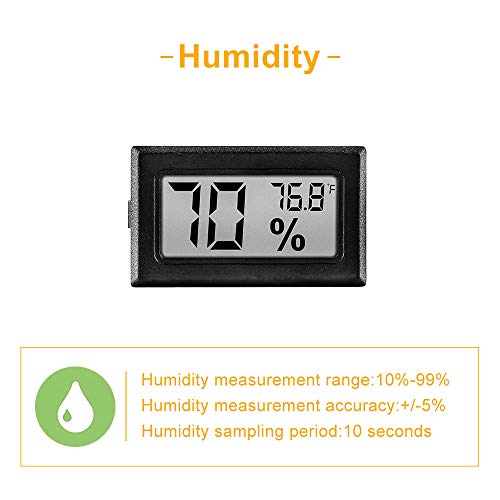 Pgzsy 12 Pack Mini Small Digital Electronic Temperature Humidity Meters Gauge Indoor Thermometer Hygrometer LCD Display Fahrenheit (℉) for Humidors, Greenhouse, Garden, Cellar3