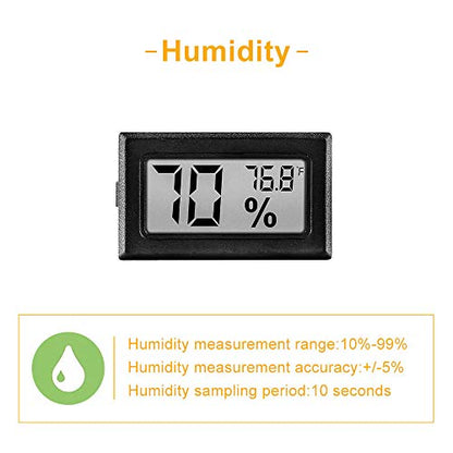 Pgzsy 12 Pack Mini Small Digital Electronic Temperature Humidity Meters Gauge Indoor Thermometer Hygrometer LCD Display Fahrenheit (℉) for Humidors, Greenhouse, Garden, Cellar3