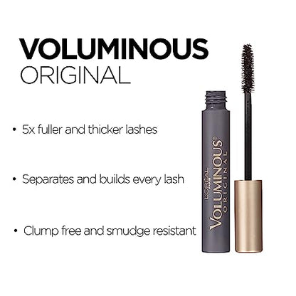 L'Oréal Paris Makeup Voluminous Original Volume Building Waterproof Mascara, Carbon Black, 0.23 Fl Oz