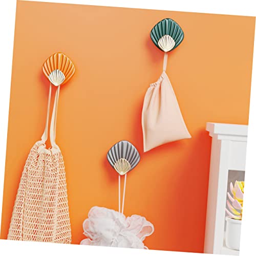TIDTALEO 8pcs Wall Hook Plastic Hooks for Hanging Office Decore Wall Hanging Hooks Dorm Room Essentials for College Students Girls Shell Coat Hooks Dorm Essentials Wall Storage Hook Abs Key