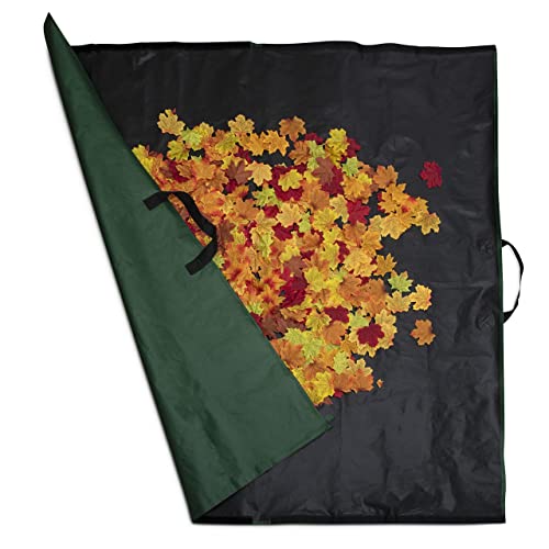 RUAFOX Garden Leaf Tarp With Handles Converts Into Reusable Yard Waste Bag 56.5” L x 56“ W - Comes With Claw Garden Gloves