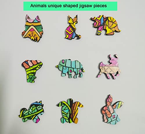 Wooden Puzzle for Adults, Unique Animal Shaped Wooden Jigsaw Puzzles with 168 Pieces, Sturdy Laser Cut Wood Jigsaw Puzzles, Good Families Games and Gifts (Bull, Large Size)