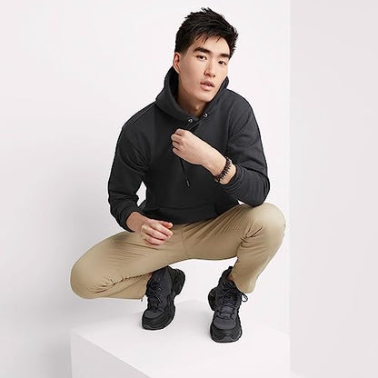 Hanes Men's Big and Tall Pullover EcoSmart Hooded Sweatshirt, Black, 4X Large