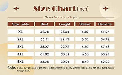 Fisoew Women's Plus Size T Shirts Oversized Tees Half Sleeve Crew Neck Cotton Tunic Tops Khaki