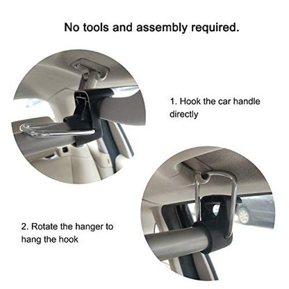 Beinhome Rubber Car Clothes Hanger Bar, Expandable Heavy Duty Car Clothes Rack Expanded to 63 inches, Suitable for Most Cars, Trucks, SUVs, Vans, RVs, Road Travelers, Black