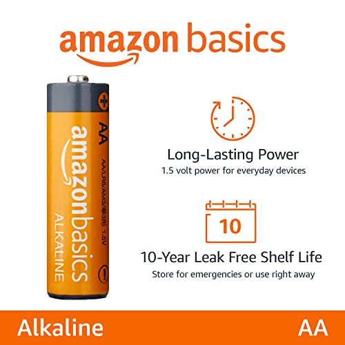 Amazon Basics 100 Pack AAA High-Performance Alkaline Batteries, 10-Year Shelf Life, Easy to Open Value Pack & 48 Pack AA High-Performance Alkaline Batteries, 10-Year Shelf Life