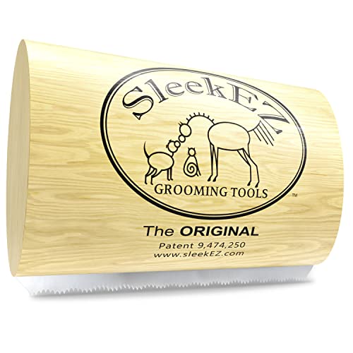 SleekEZ Original Deshedding Grooming Tool for Dogs, Cats & Horses - Undercoat Brush for Short & Long Hair - Painlessly Remove 95% of Loose Hair, Fur & Dirt - Easy to Clean - USA Made - (2.5 inch)