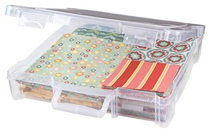 ArtBin 6913ZZ 12" x 12" Portable Art & Craft Organizer with Handle 3-Pack, [3] Plastic Storage Cases, Clear