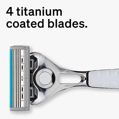 Schick Quattro Titanium Razor — Schick Quattro, Quattro Razor, Titanium Razor with 16 Refill Blades (Packaging May Vary)