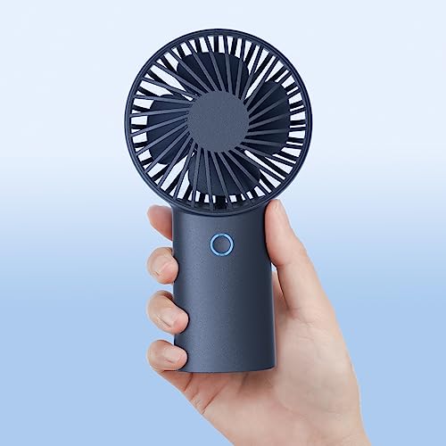 JISULIFE Handheld Mini Fan [20Hrs Cooling] USB Rechargeable 4000mAh Portable Fan, Battery Operated Hand Fan for Travel/Makeup/Eyelash/Face/Summer-Blue