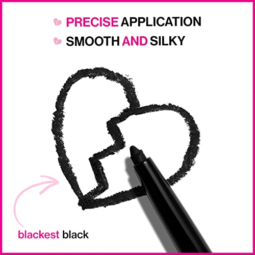 wet n wild Mega Last Breakup Proof Liquid Waterproof Eyeliner, Blackest Black, Quick Drying Retractable Gel Eyeliner, Smudge Resistant, Long Lasting 16 Hour Wear, Ultra Fine Brush Tip Pen