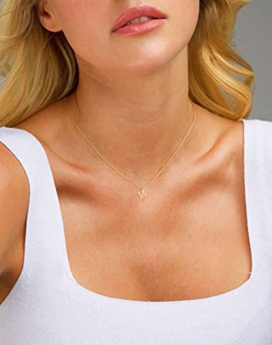 Foxgirl Gold Initial Necklaces for Women Girls, Dainty Gold Letter Necklace Tiny A-Z Pendant Choker Necklace Trendy Cute Personalized Monogram Name Necklace Gold Jewelry Necklace for Teen Girls Gift