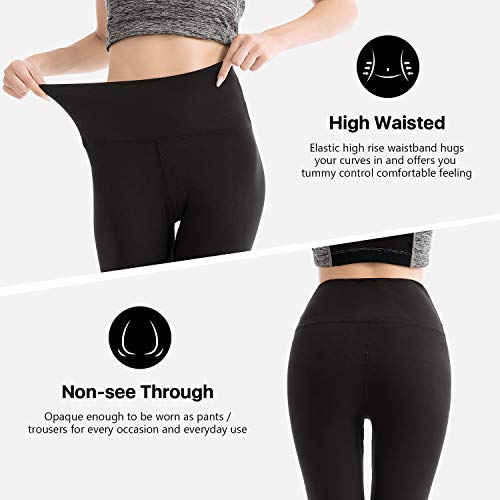 SINOPHANT High Waisted Leggings for Women - Full Length & Capri Buttery Soft Yoga Pants for Workout Athletic(Full Black,S-M)