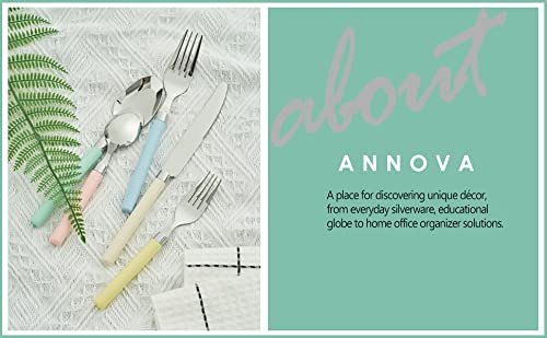 ANNOVA Silverware Set 20 Pieces Stainless Steel Cutlery Color Handle Flatware - 4 x Dinner Knife; 4 x Dinner Fork; 4 x Salad fork; 4 x Dinner Spoon; 4 x Dessert Spoon (Mix 68)