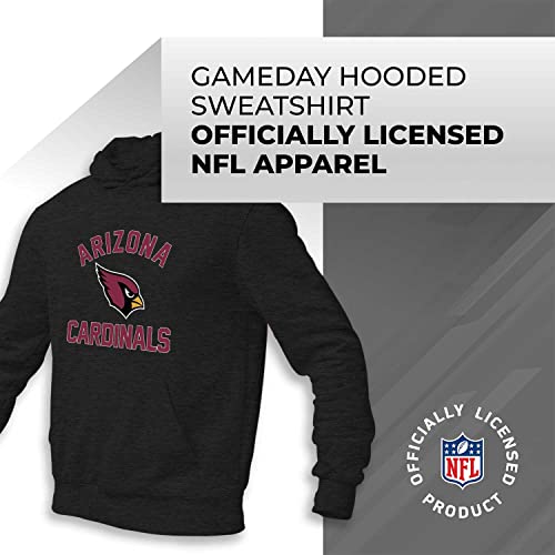 Team Fan Apparel NFL Adult Gameday Hooded Sweatshirt - Poly Fleece Cotton Blend - Stay Warm and Represent Your Team in Style (Arizona Cardinals - Black, Adult Medium)