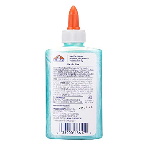 Elmer's Metallic School Glue, 5 Ounces, Teal