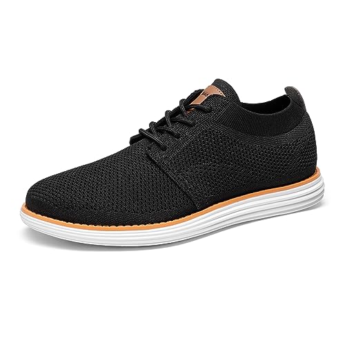 Bruno Marc Mens Mesh Sneakers Oxfords Lace-Up Lightweight Casual Walking Shoes, 1/Black - 10.5(Grand-01)