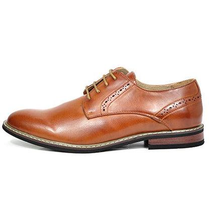 Bruno Marc Mens Leather Lined Dress Shoes, Brown - 11 (Oxford)